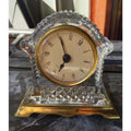 Vintage mantel quartz cut crystal brass bass clock