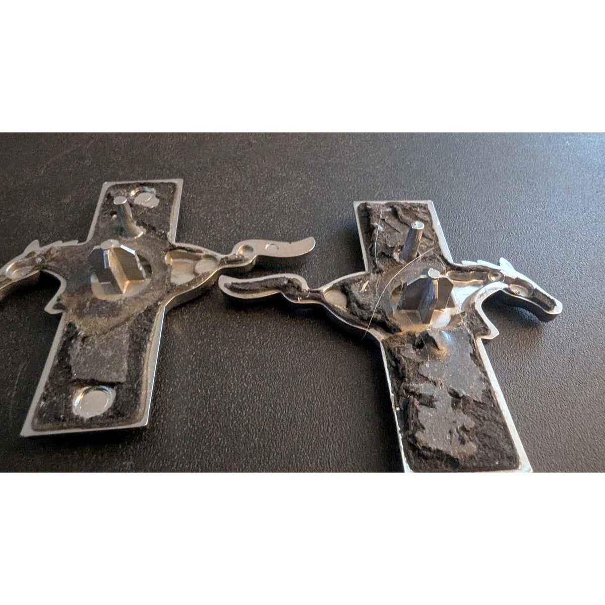 Vintage Ford Mustang Running Pony Tri-Bar Fender Emblems - Set of 2 (LH & RH)