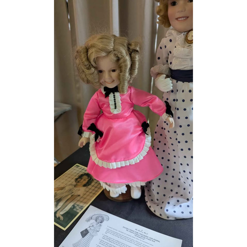 Vintage Danbury Mint Shirley Temple Porcelain Doll & Photo Lot