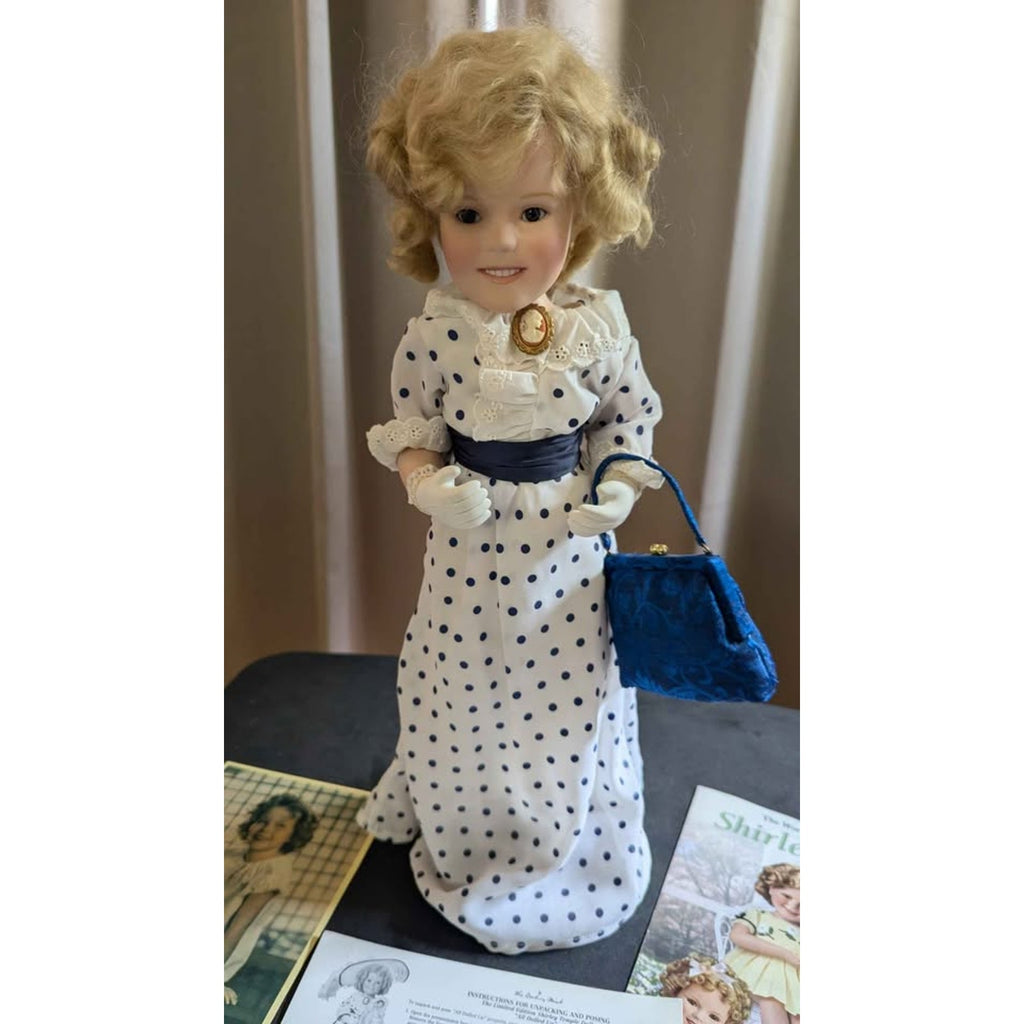 Vintage Danbury Mint Shirley Temple Porcelain Doll & Photo Lot