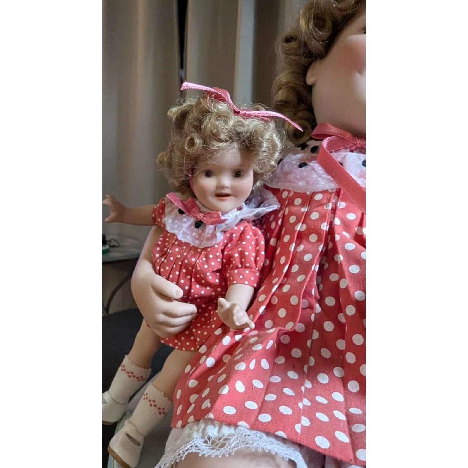 Vintage Danbury Mint Shirley Temple "Polka Dot Pals" Porcelain Doll Set with COA