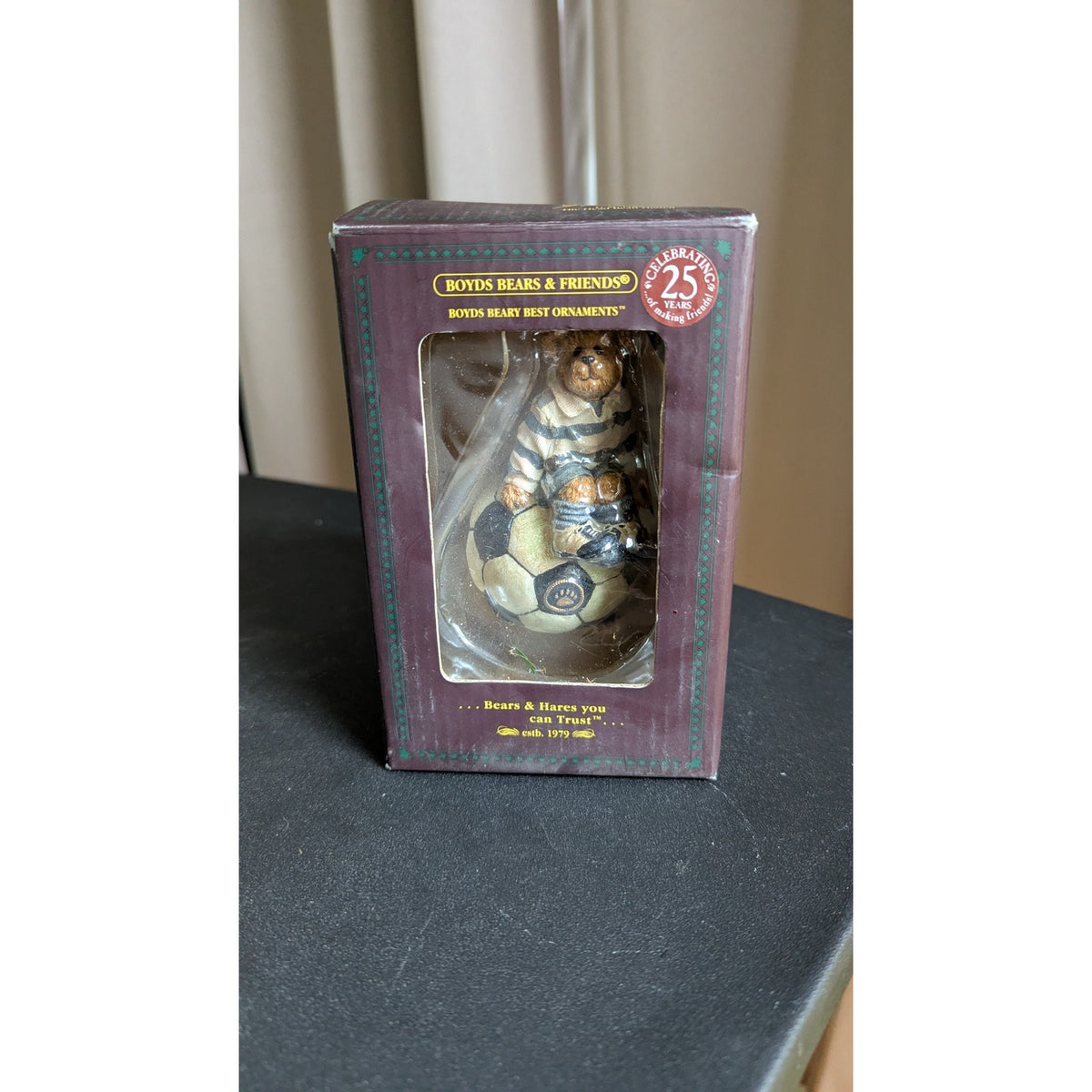 Boyds Bears "Striker" Soccer Bear Christmas Ornament #257062 Vintage 2004
