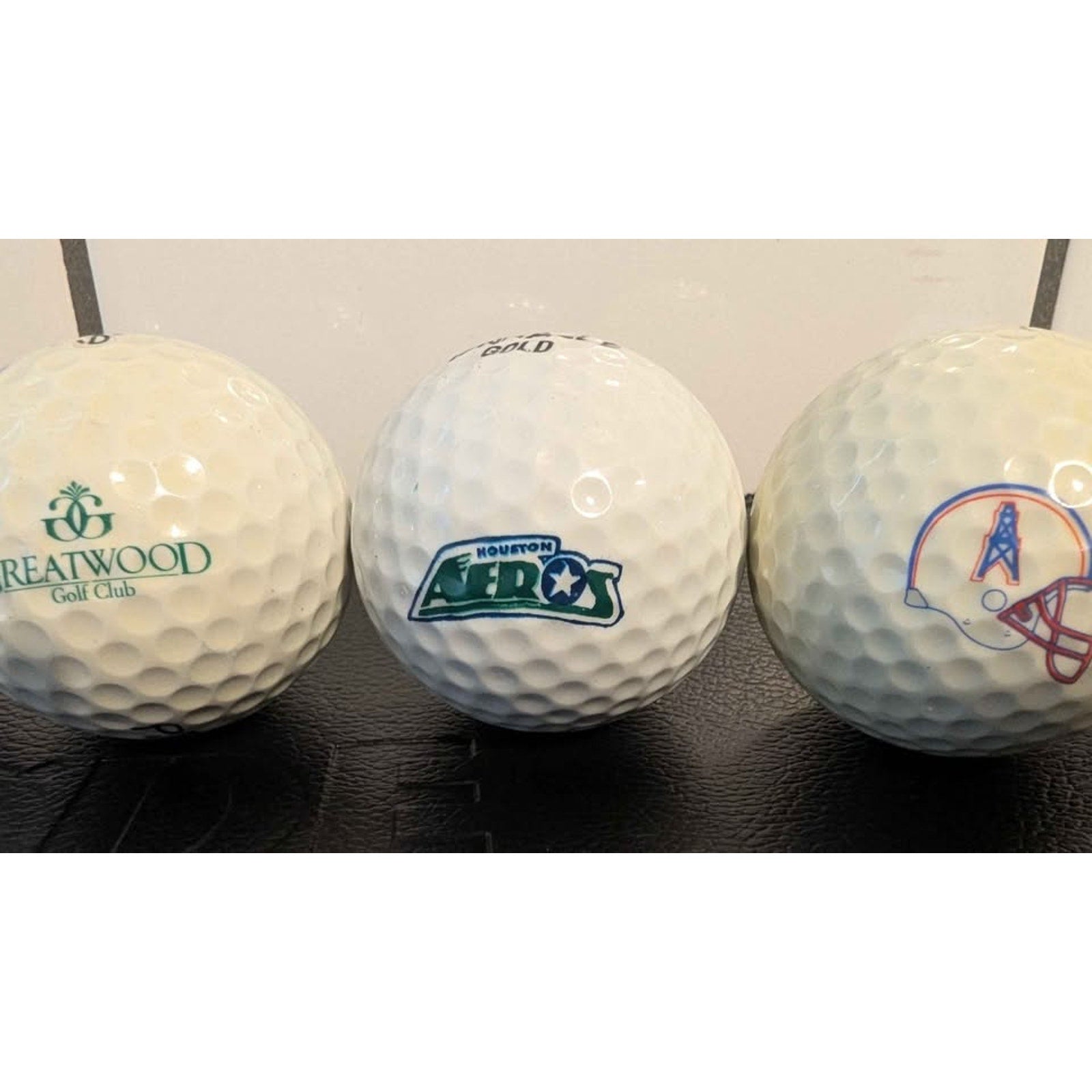 Vintage Greater Houston Texas Logo Golf Balls - 5 Ball Premium Collector Lot