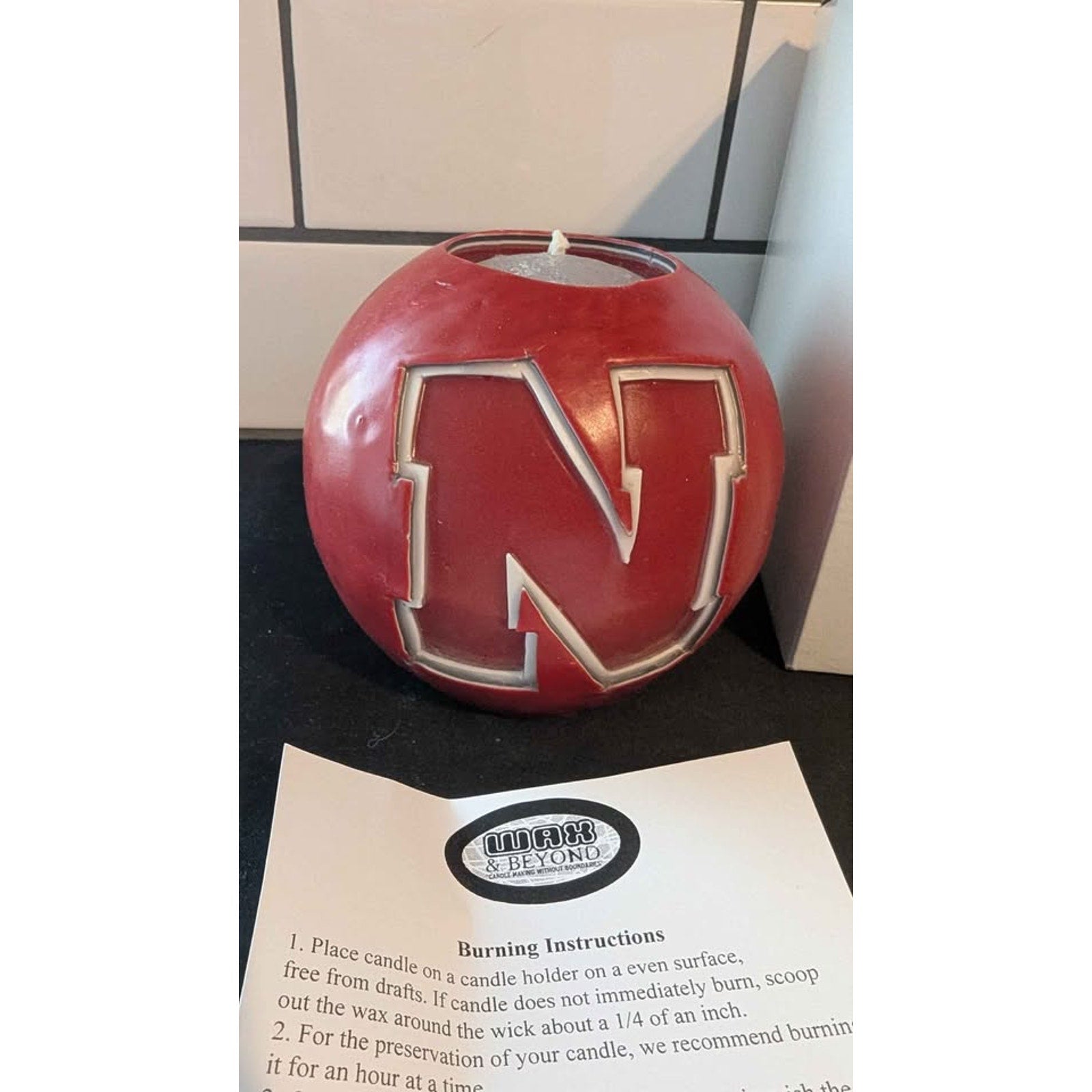 Nebraska Cornhuskers Sphere Candle - Wax & Beyond Refillable Decor