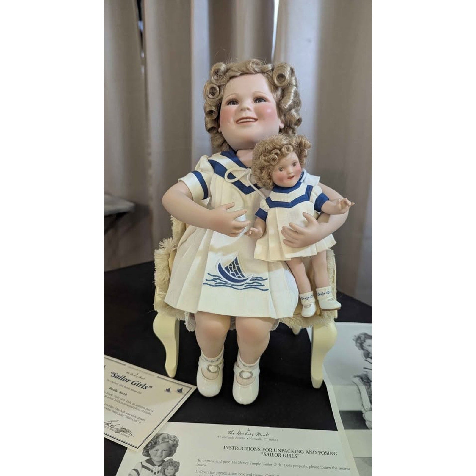 Danbury Mint Shirley Temple "Sailor Girls" Doll Set COMPLETE w/ COA