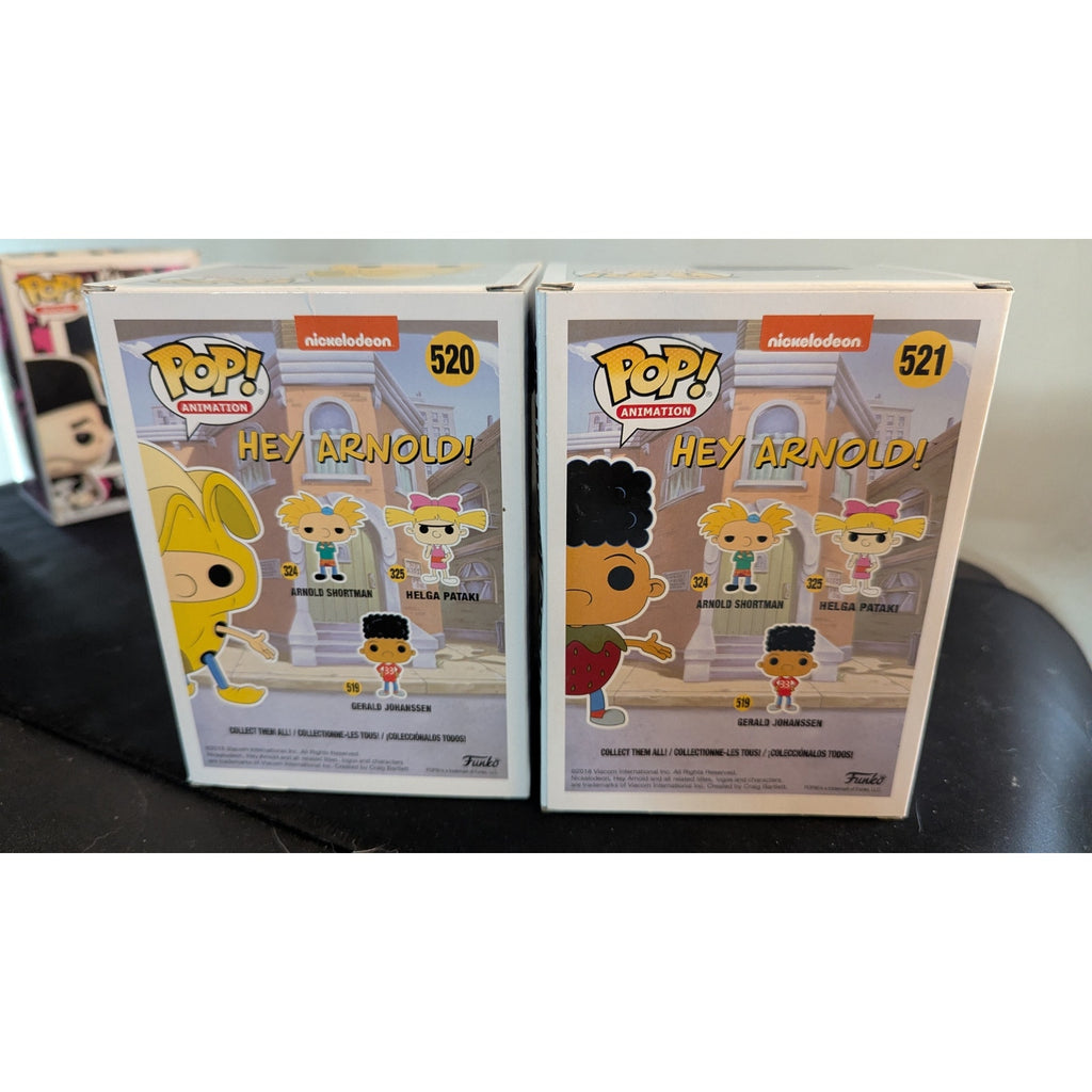 Funko Pop Hey Arnold! Combo Set - Banana Arnold #520 & Strawberry Gerald #521 GameStop Exclusives