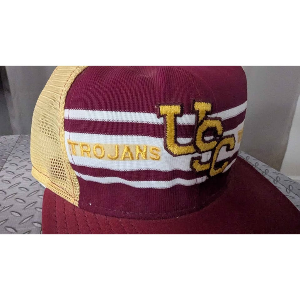 True Vintage 70s USC Trojans AJD Trucker Hat - Team Issued Staff Gear - Size (adjustable)