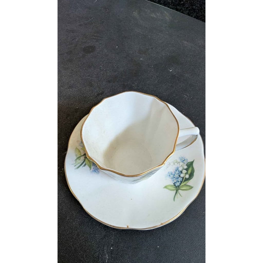 Vintage Royal Dover Bone China Teacup & Saucer - Lily of the Valley