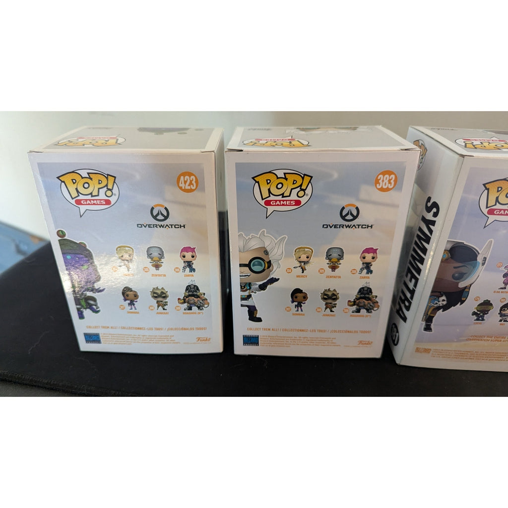 Overwatch Funko Pop Lot of 4 - Zenyatta 423, Junkrat 383, Tracer 495, Symmetra 181