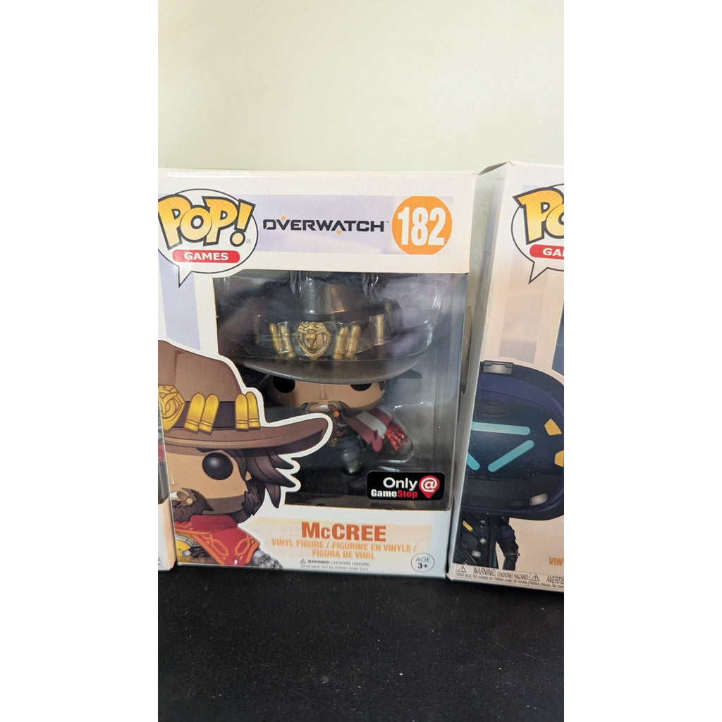 Overwatch Funko Pop Lot of 4 - Vaulted & Store Exclusives (Tracer, McCree, Ana, Torbjörn)