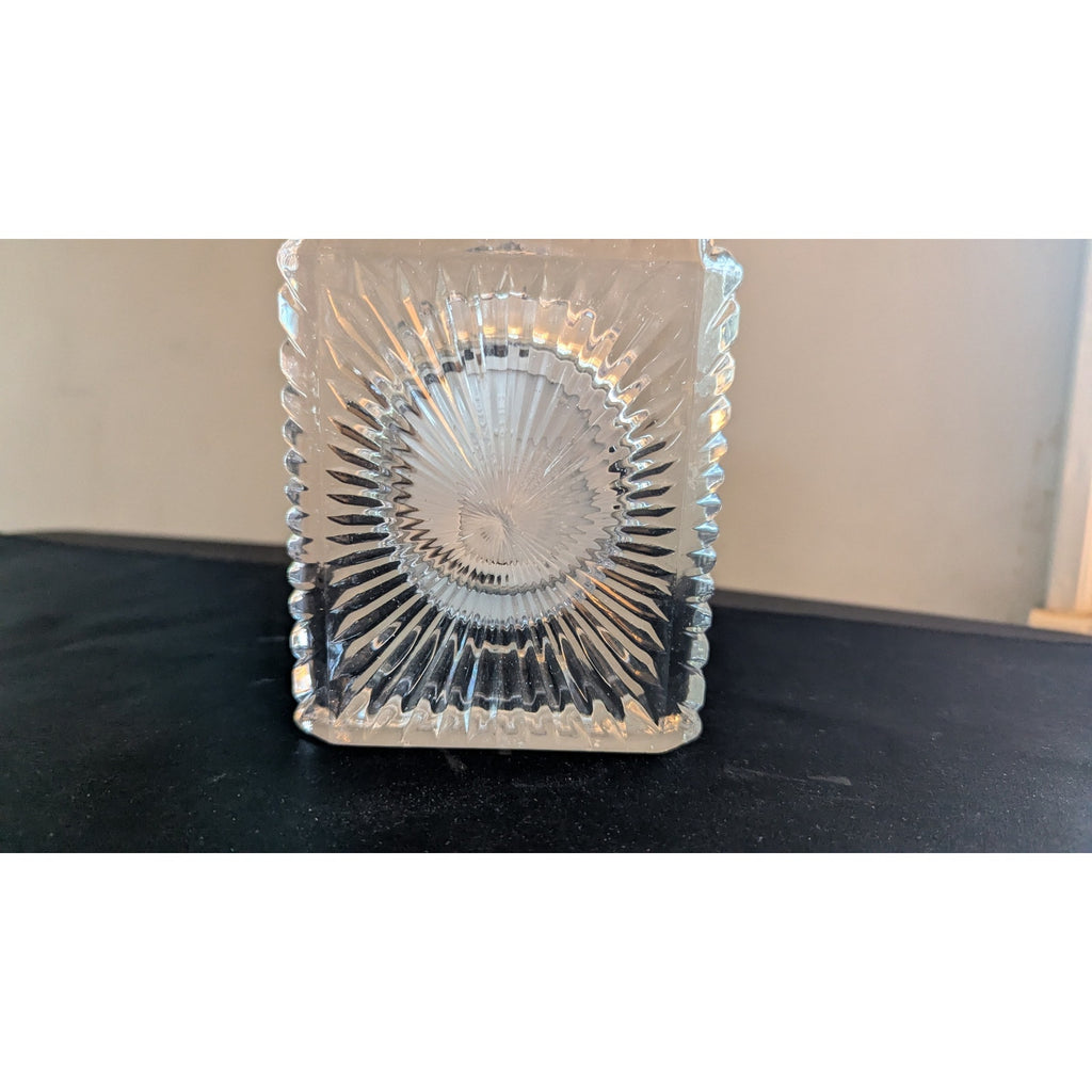 Vintage Danbury Clock Co. Lead Crystal Desk Clock – Starburst Facets, Quartz