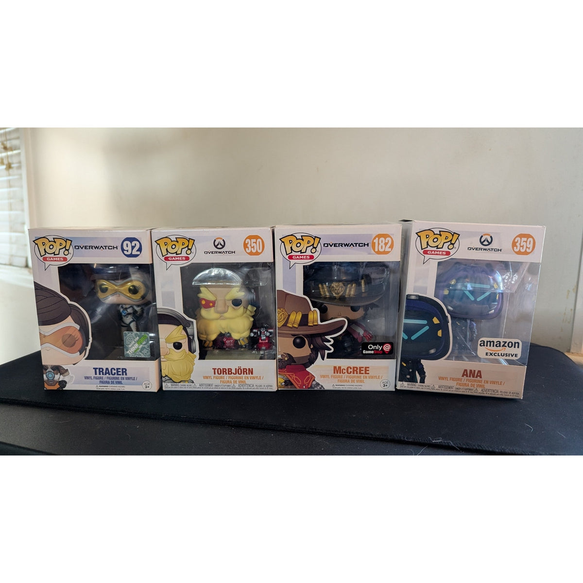 Overwatch Funko Pop Lot of 4 - Vaulted & Store Exclusives (Tracer, McCree, Ana, Torbjörn)