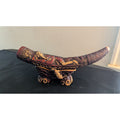 Tibetan Style Carved Resin Faux Horn Ganesha Statue Buddhist Altar Decor