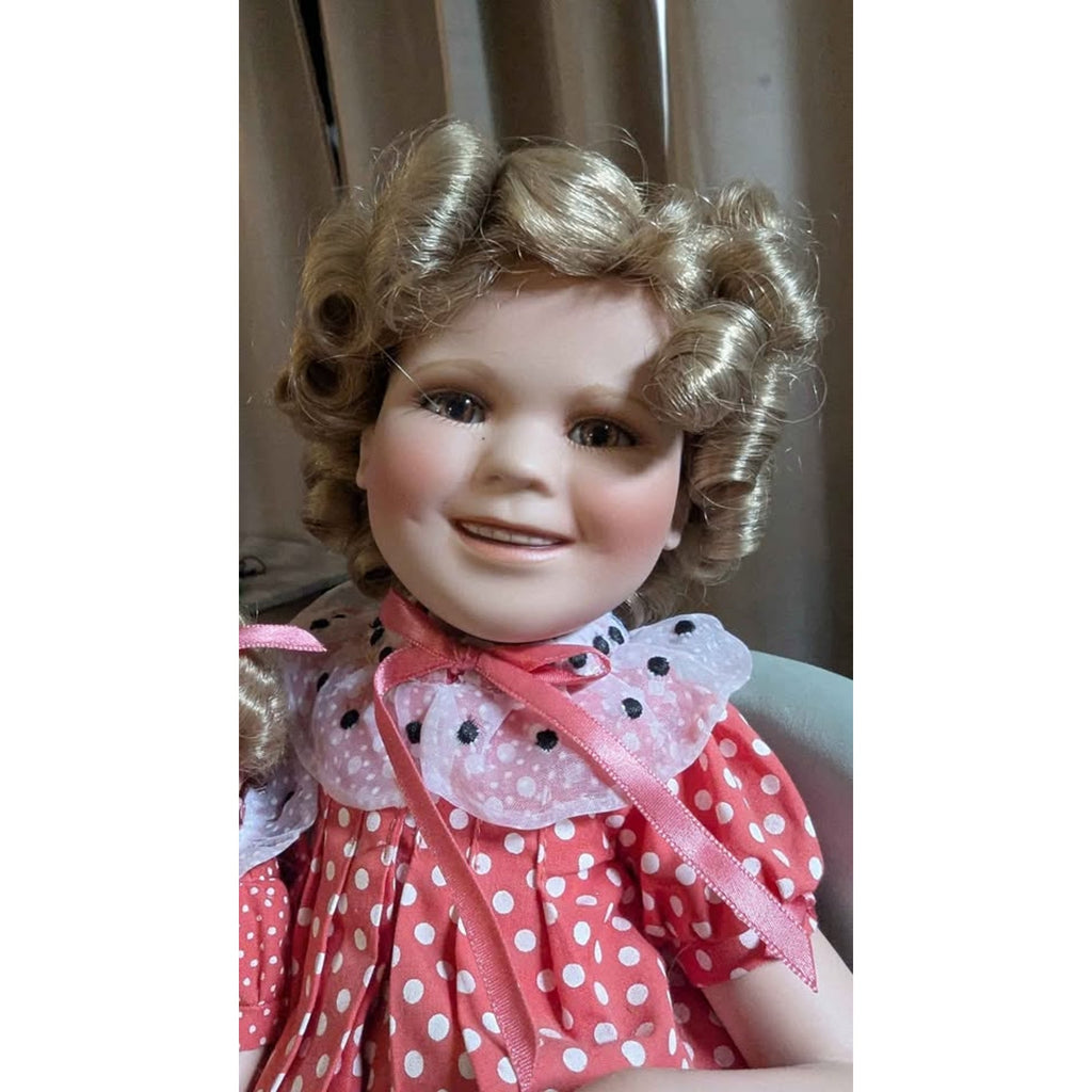 Vintage Danbury Mint Shirley Temple "Polka Dot Pals" Porcelain Doll Set with COA