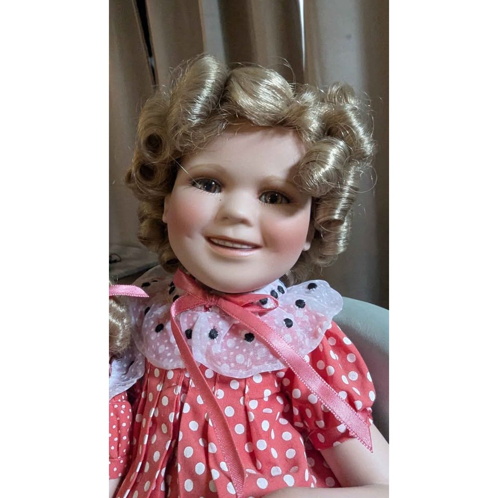 Vintage Danbury Mint Shirley Temple "Polka Dot Pals" Porcelain Doll Set with COA