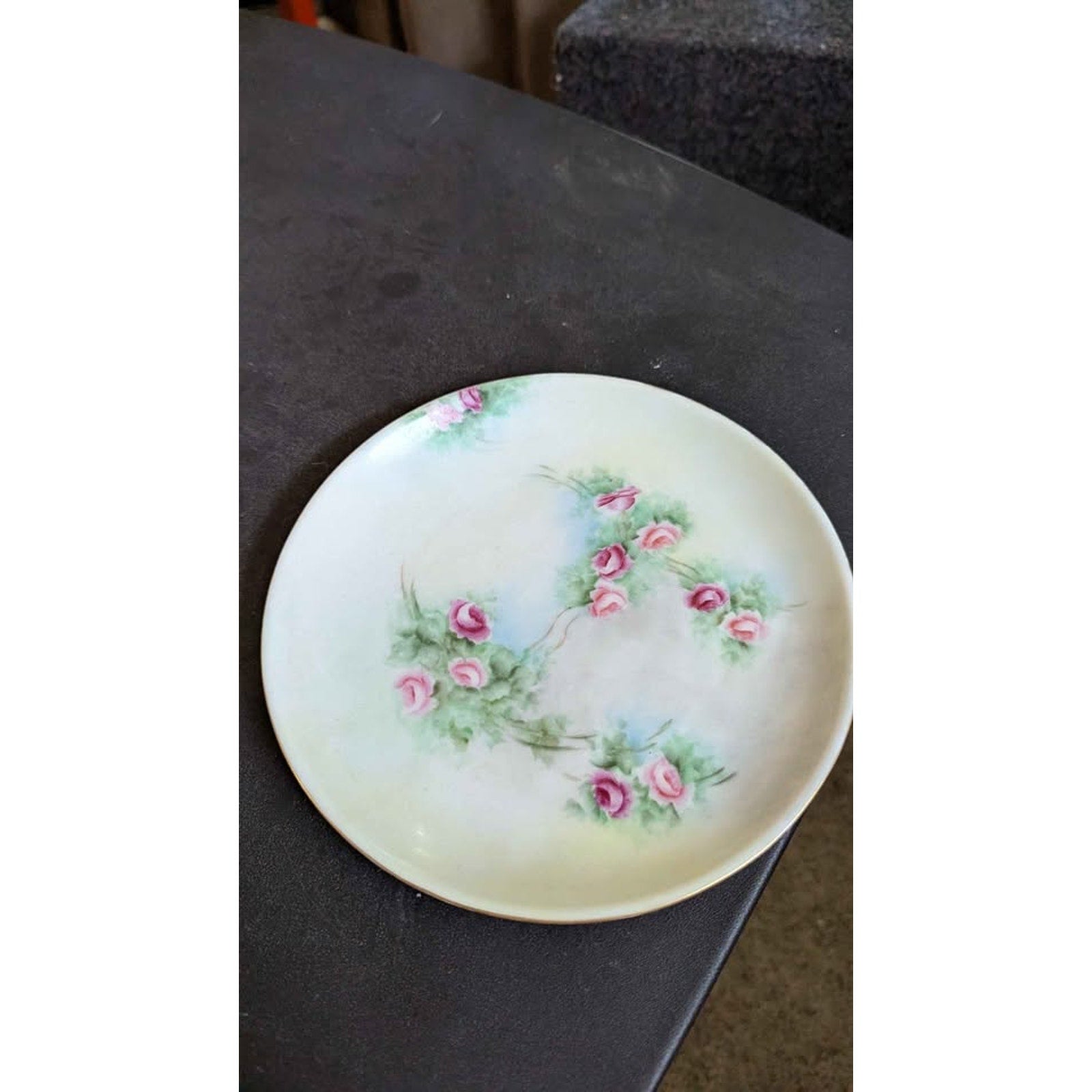 Antique 1921 Rosenthal Germany Attached Porcelain Egg Cup & Saucer Tray