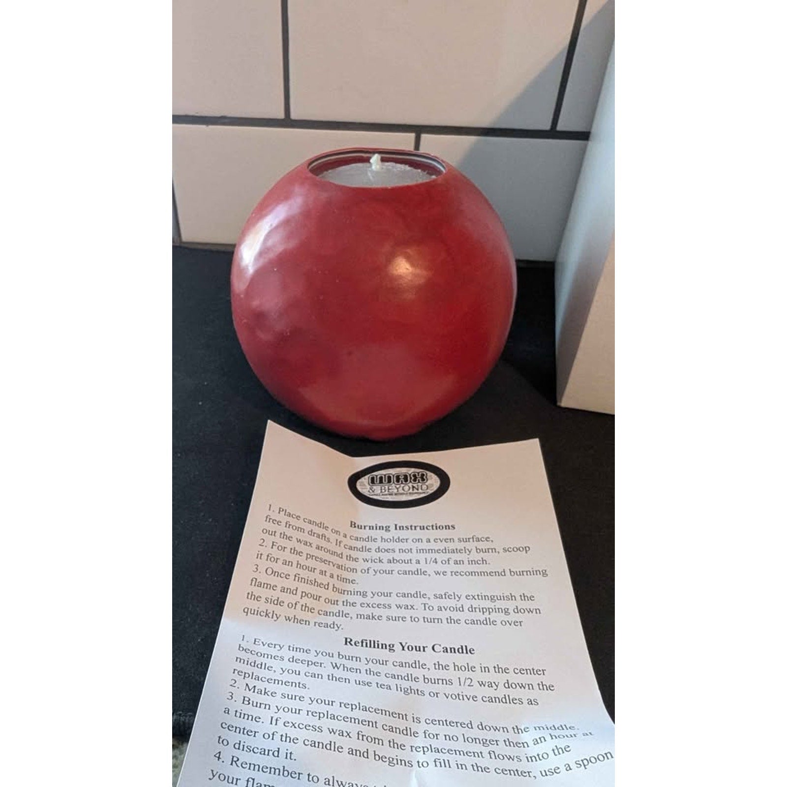 Nebraska Cornhuskers Sphere Candle - Wax & Beyond Refillable Decor