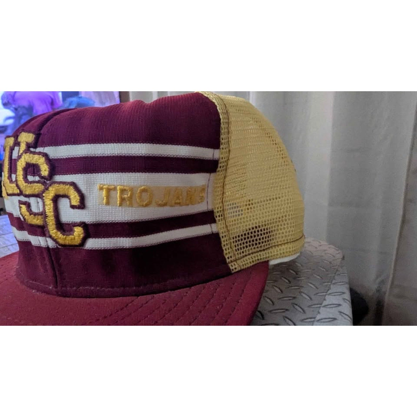 True Vintage 70s USC Trojans AJD Trucker Hat - Team Issued Staff Gear - Size (adjustable)