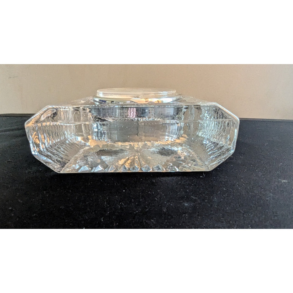 Vintage Danbury Clock Co. Lead Crystal Desk Clock – Starburst Facets, Quartz