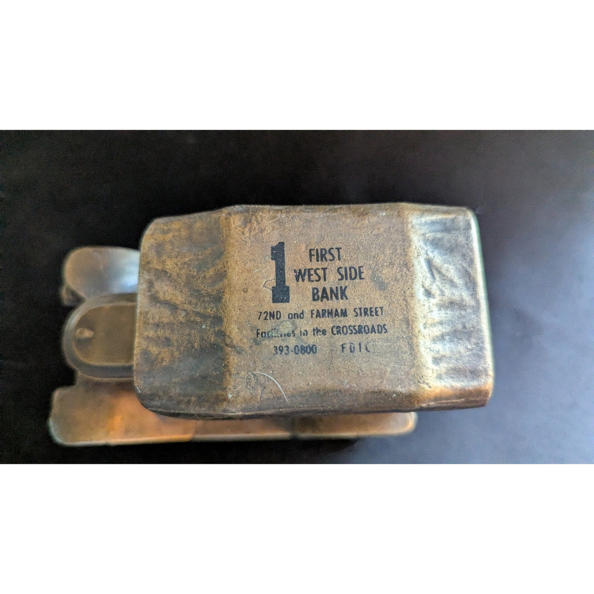 Vintage Banthrico 1910 Stanley Steamer Metal Car Coin Bank First West Side Bank Omaha NE