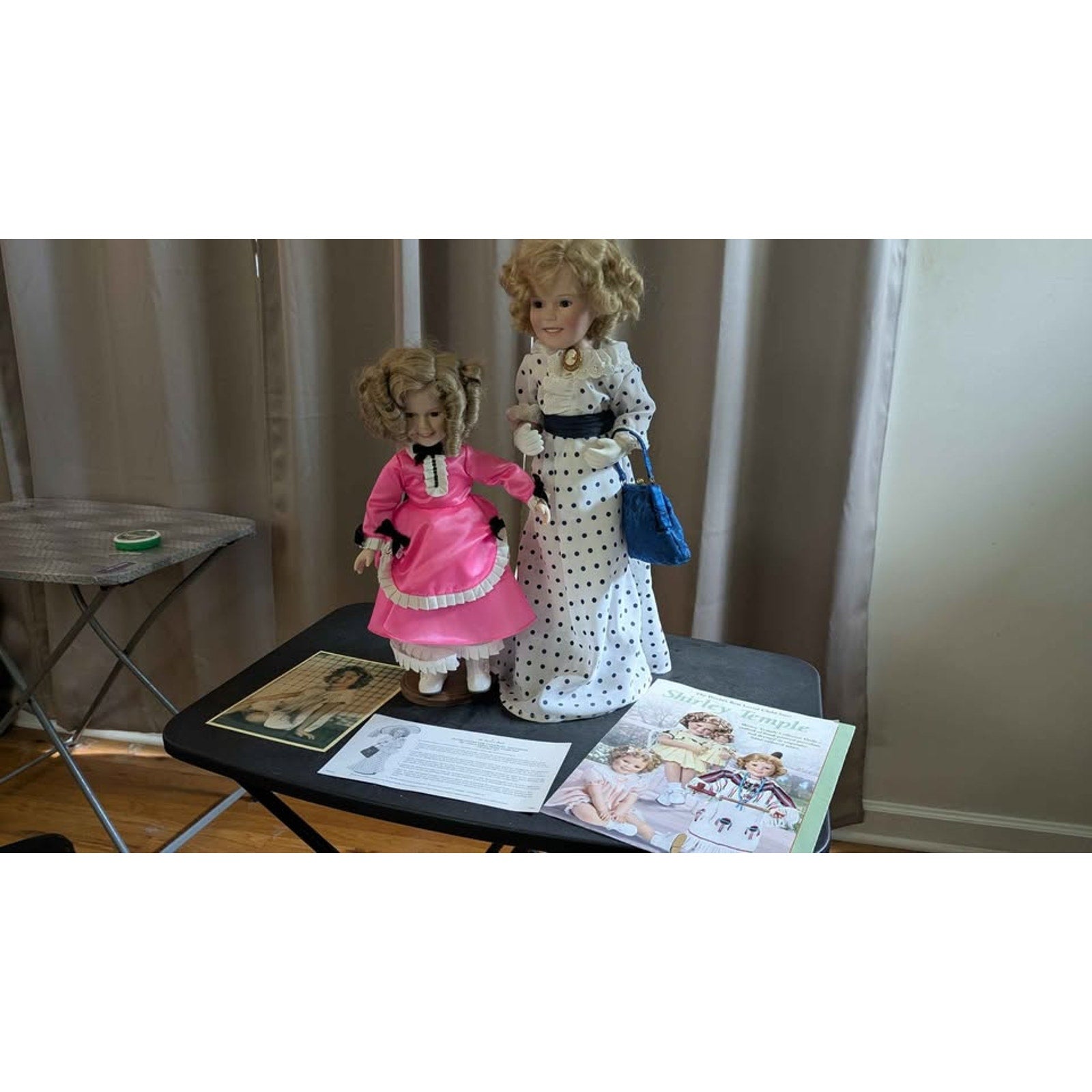 Vintage Danbury Mint Shirley Temple Porcelain Doll & Photo Lot