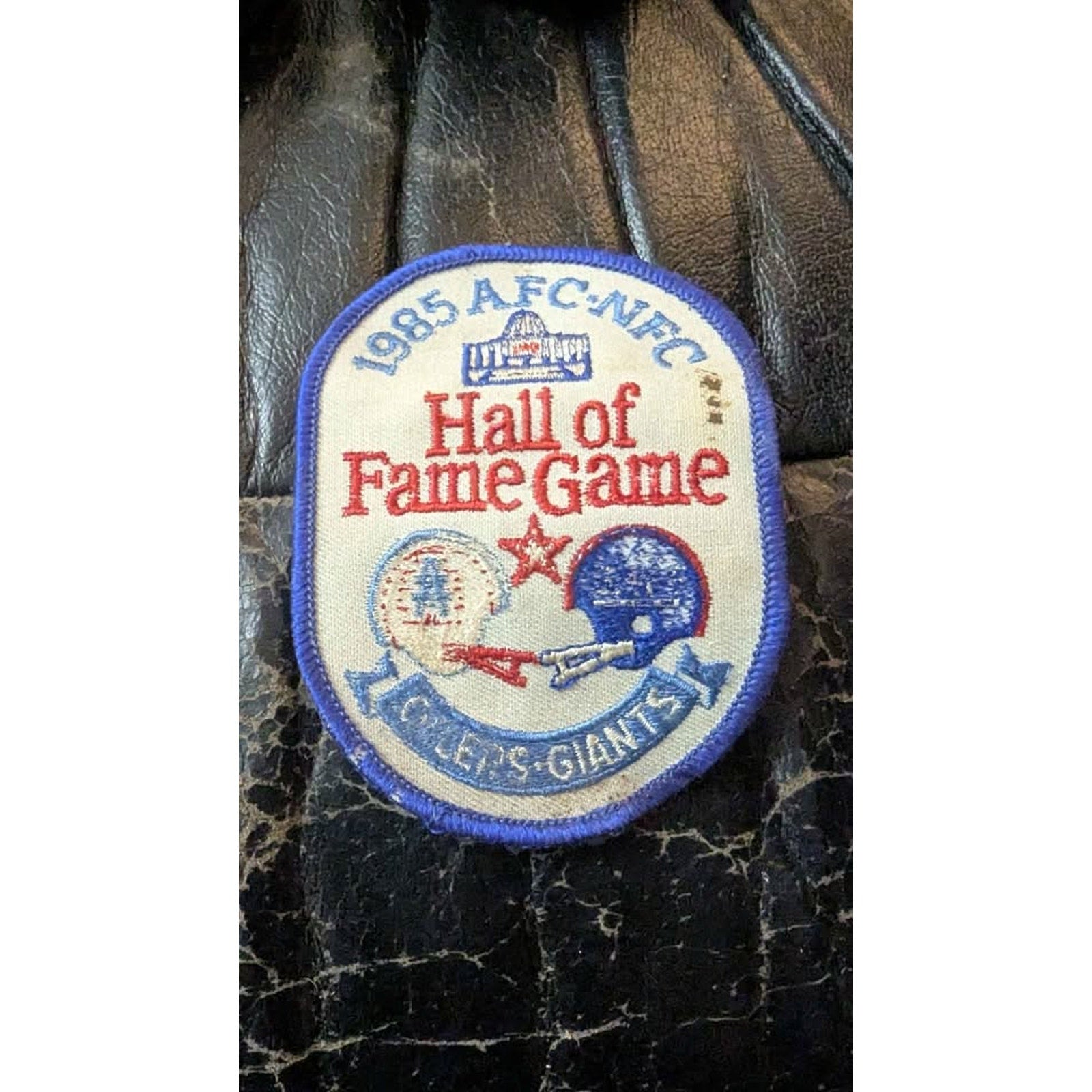 Vintage 1985 NFL Hall of Fame Game Patch - Houston Oilers vs NY Giants