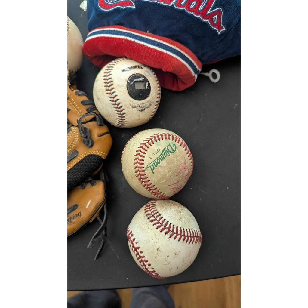 Vintage Sports Fan Lot - Cardinals & Rams Plush Gloves + Franklin Baseball Glove