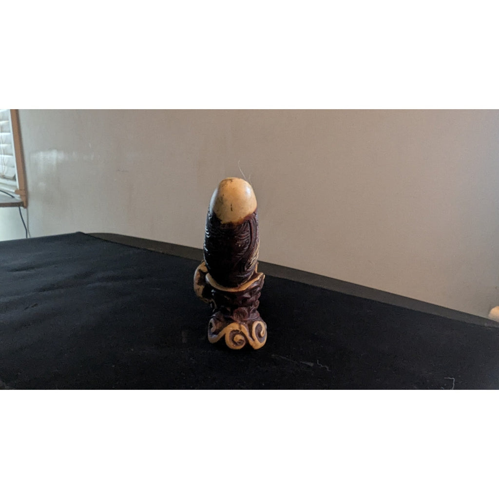 Tibetan Style Carved Resin Faux Horn Ganesha Statue Buddhist Altar Decor