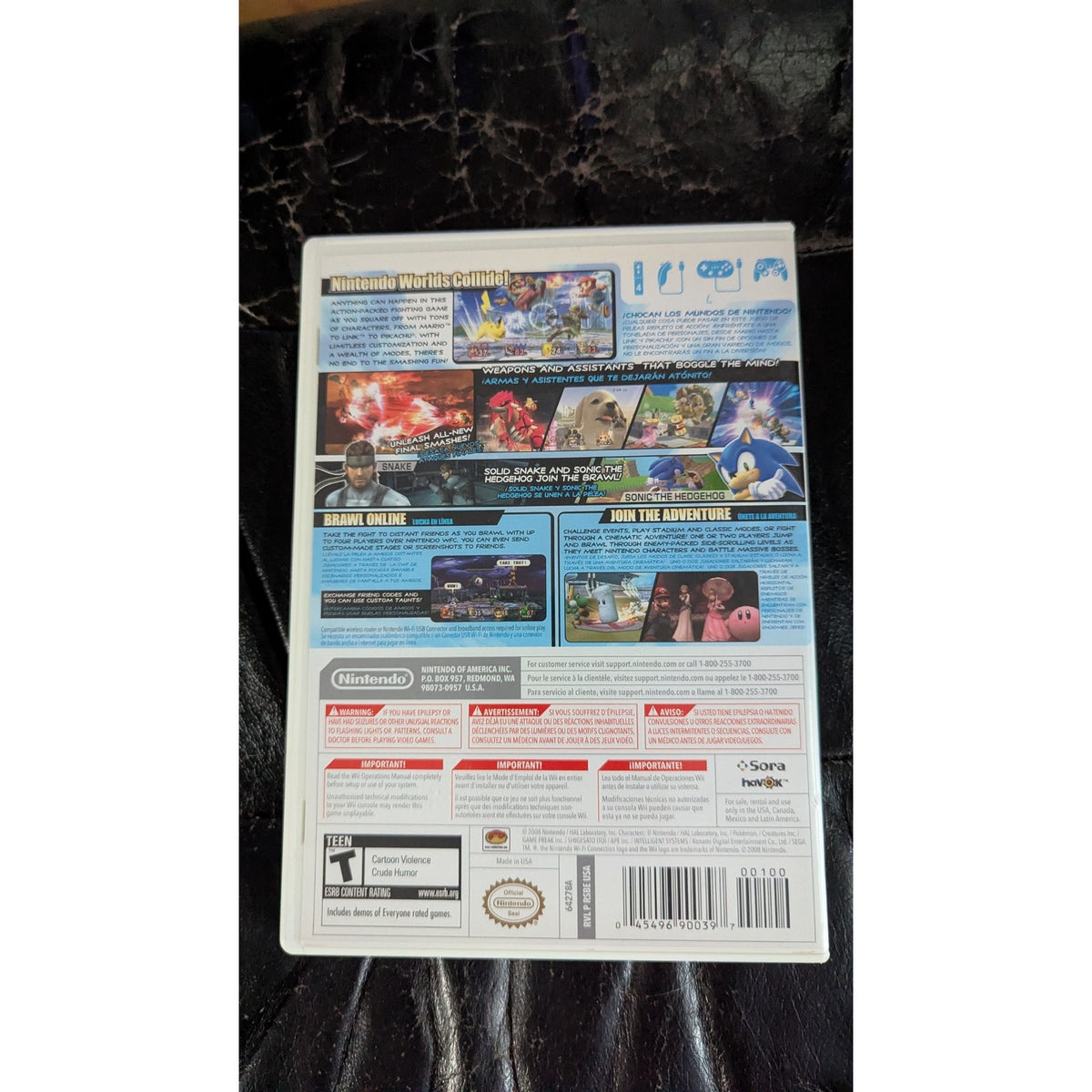 Super Smash Bros. Brawl (Nintendo Wii, 2008) CIB Complete Tested Work