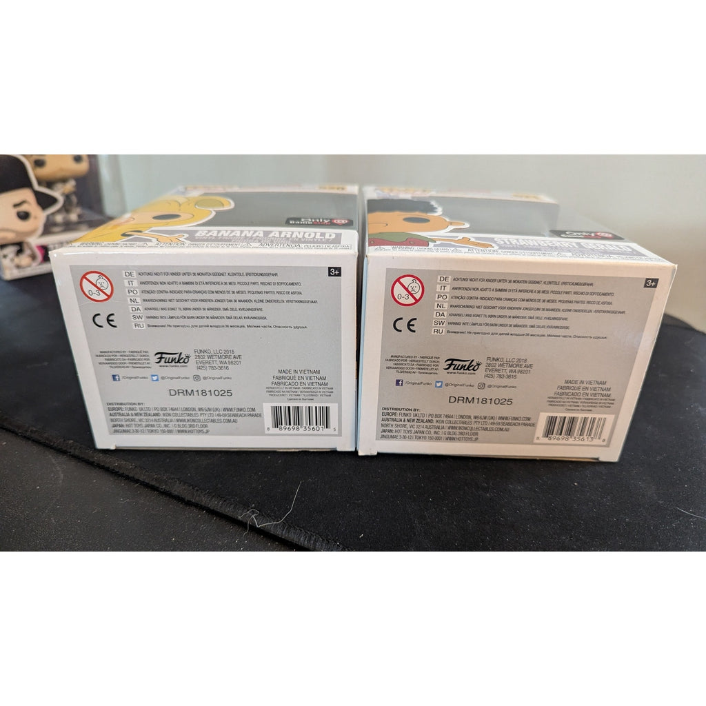 Funko Pop Hey Arnold! Combo Set - Banana Arnold #520 & Strawberry Gerald #521 GameStop Exclusives