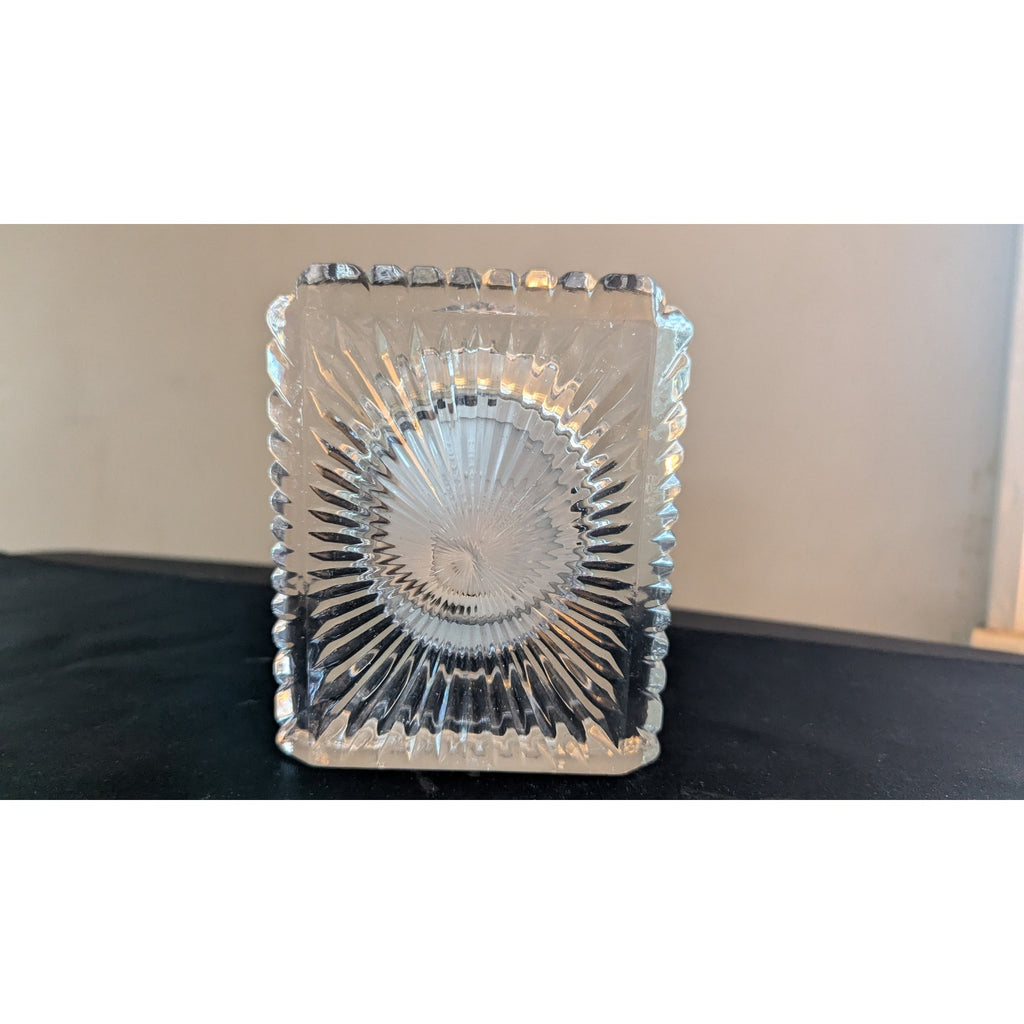 Vintage Danbury Clock Co. Lead Crystal Desk Clock – Starburst Facets, Quartz