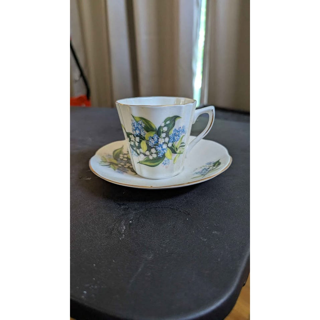 Vintage Royal Dover Bone China Teacup & Saucer - Lily of the Valley