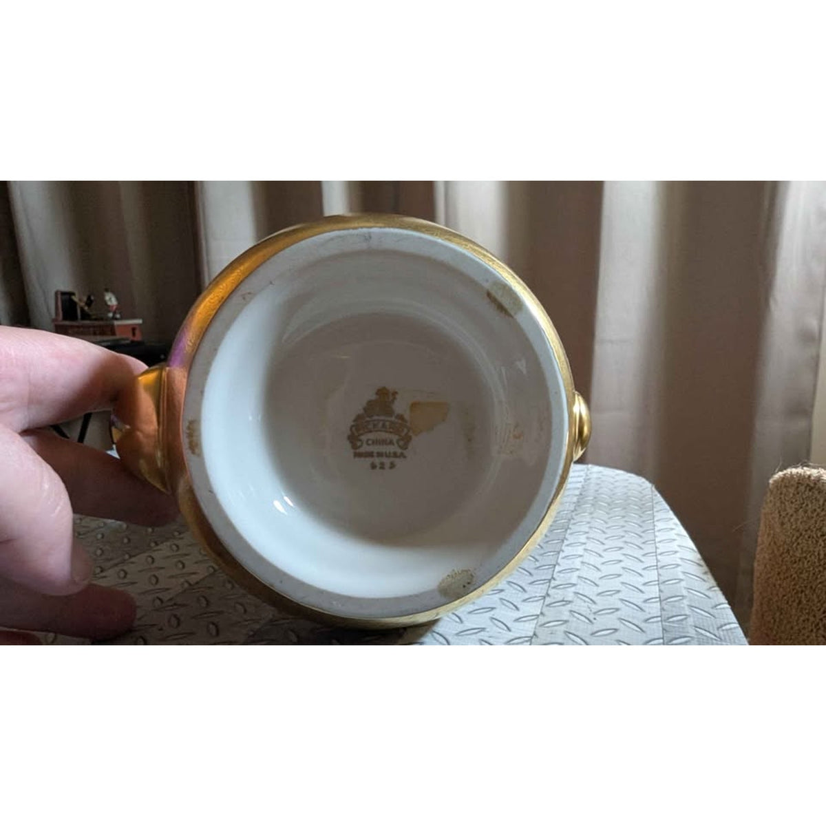 Vintage Pickard China 24k Gold Coffee Pot with Lid - Rose and Daisy #682