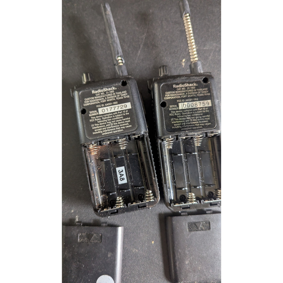 Vintage RadioShack Personal FM Transceiver Walkie Talkies Cat No. 21-1802 Pair