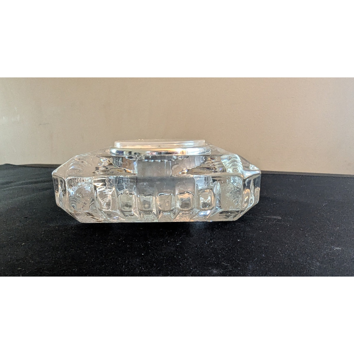 Vintage Danbury Clock Co. Lead Crystal Desk Clock – Starburst Facets, Quartz