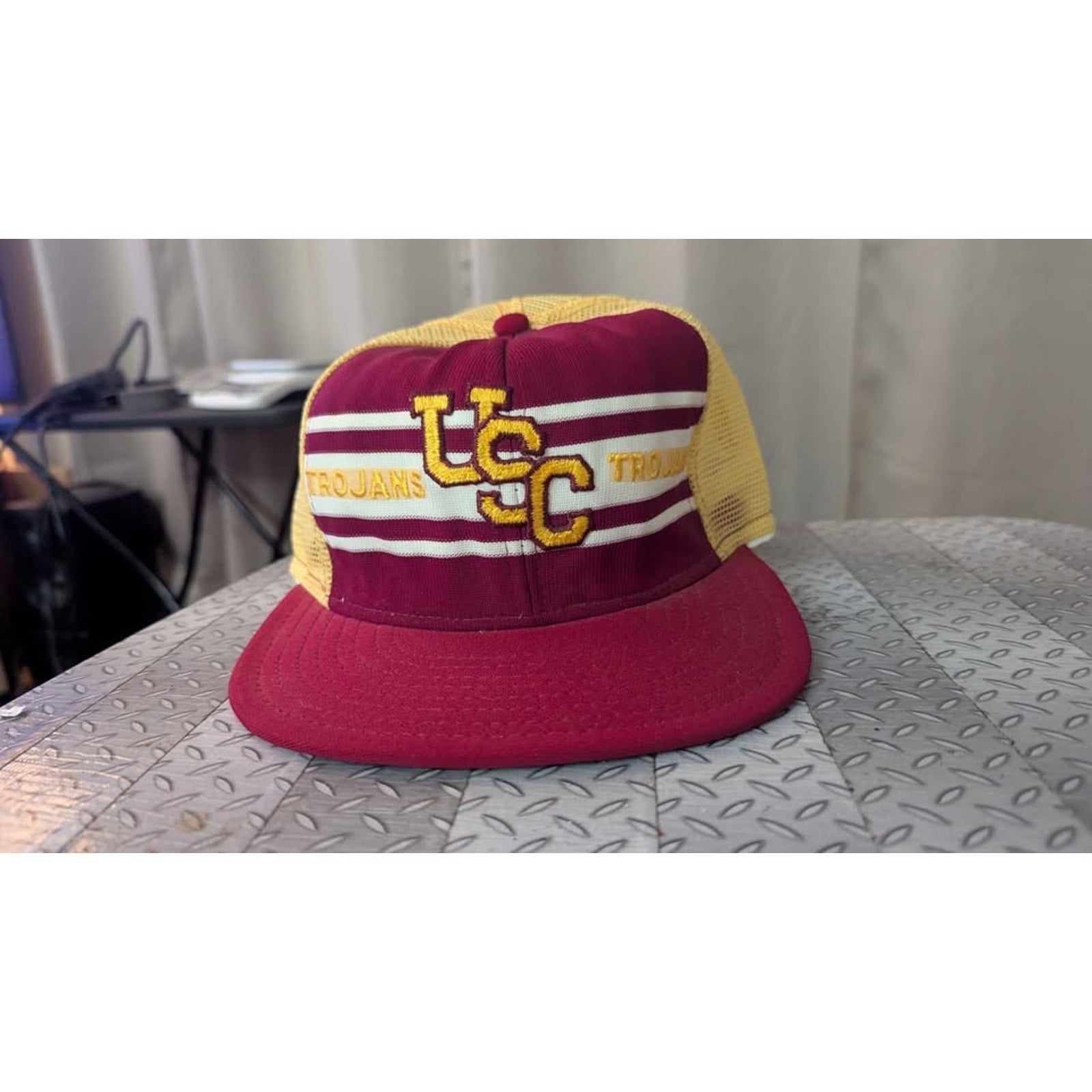 True Vintage 70s USC Trojans AJD Trucker Hat - Team Issued Staff Gear - Size (adjustable)