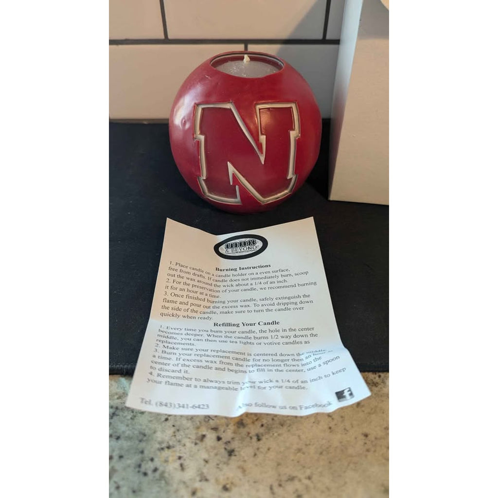 Nebraska Cornhuskers Sphere Candle - Wax & Beyond Refillable Decor