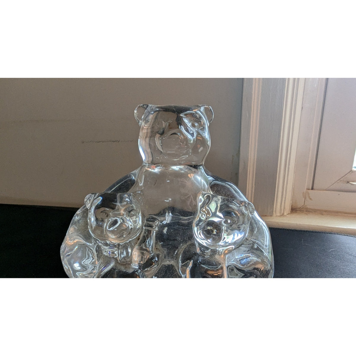 Vintage Coca-Cola Polar Bear Family Glass Figurine Mama & Cubs Paperweight