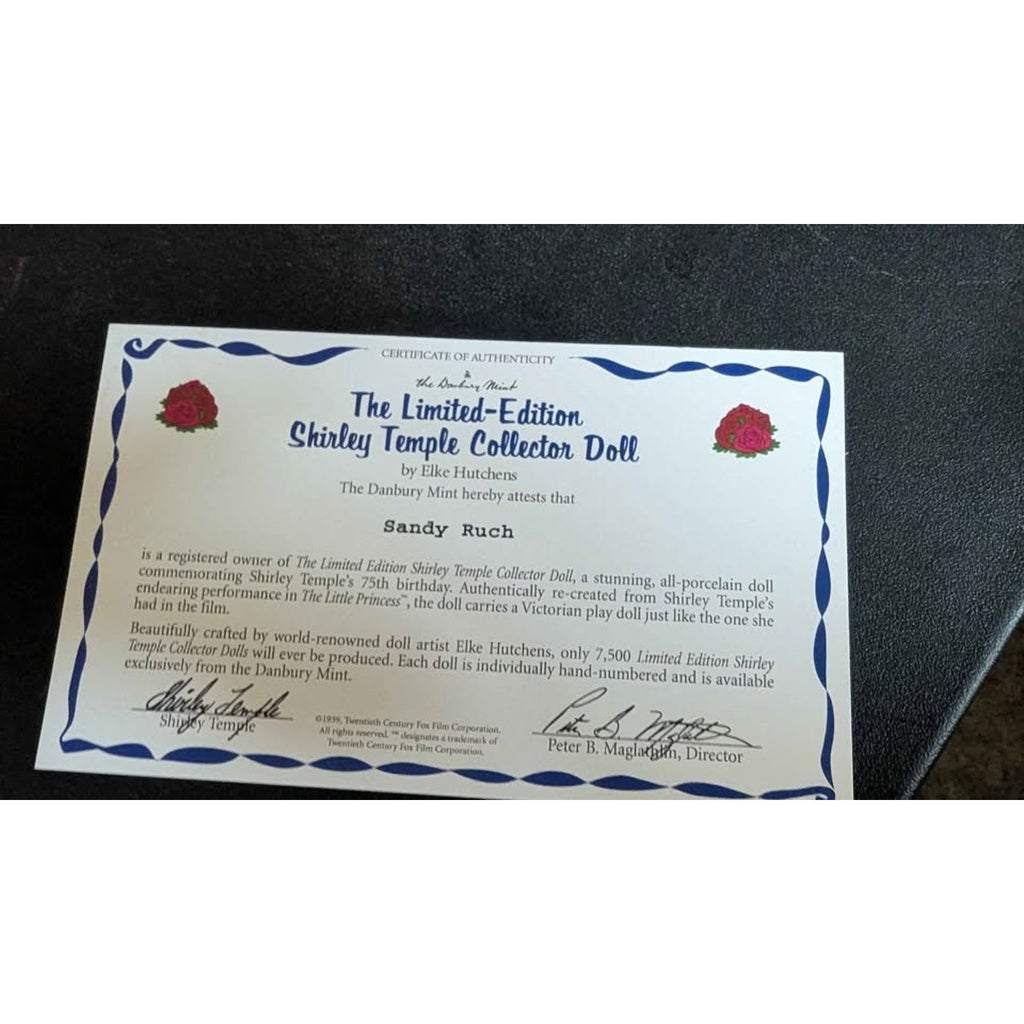 Danbury Mint Limited-Edition Shirley Temple "The Little Princess" Porcelain Doll with COA