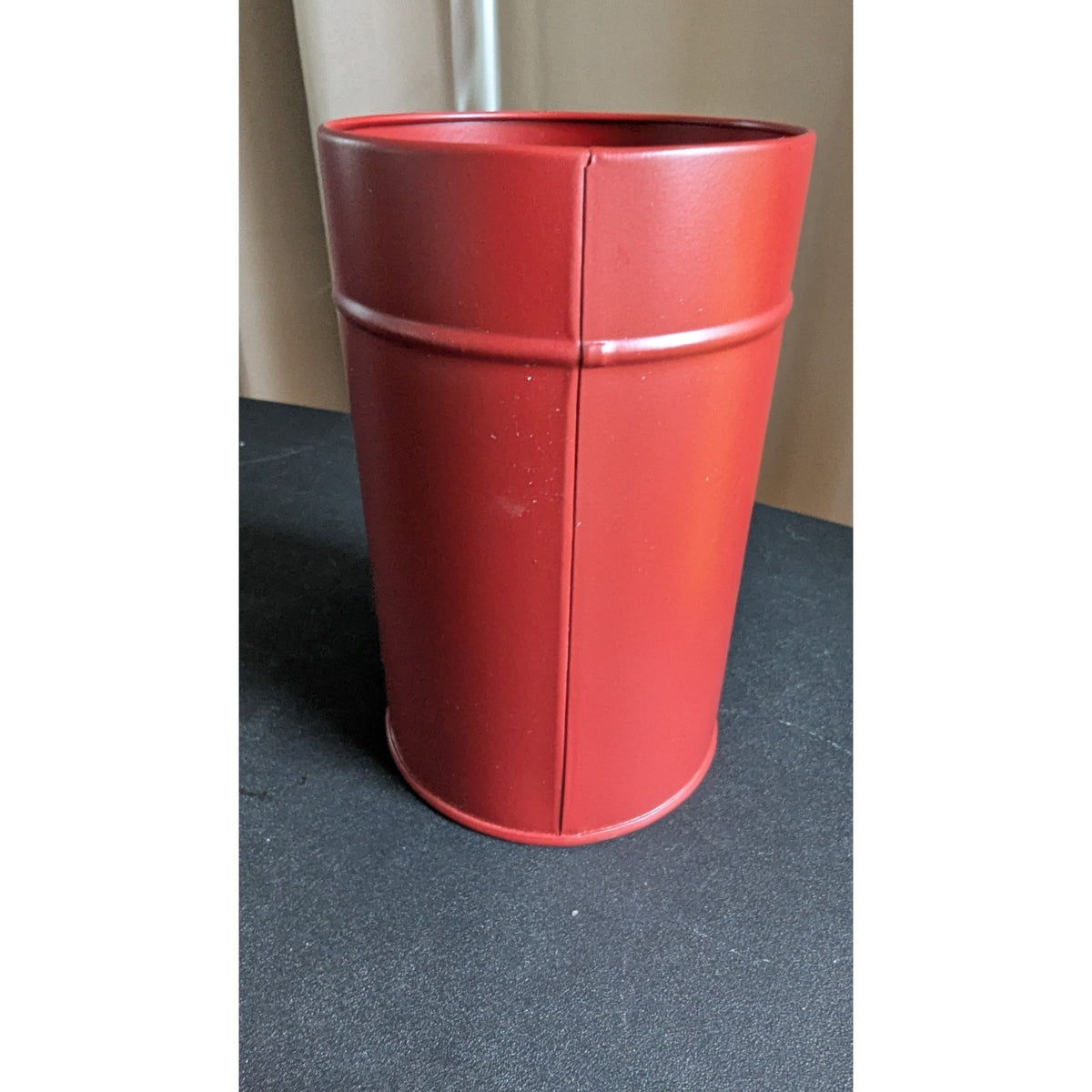 Vintage-Style Red "Santa Claus Cookie Co." Metal Christmas Tin with Lid Handle
