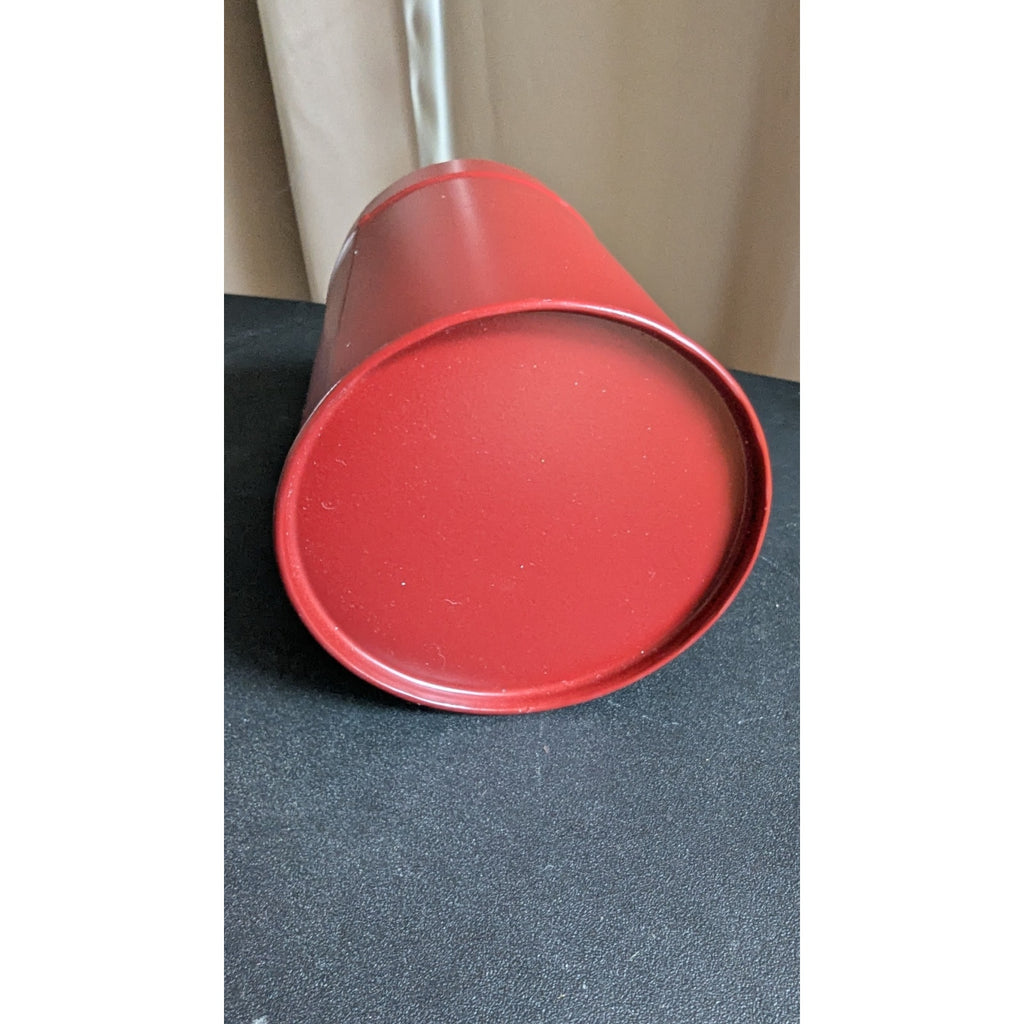 Vintage-Style Red "Santa Claus Cookie Co." Metal Christmas Tin with Lid Handle