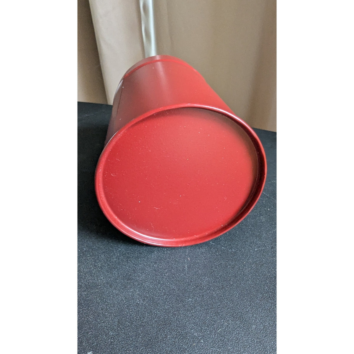 Vintage-Style Red "Santa Claus Cookie Co." Metal Christmas Tin with Lid Handle