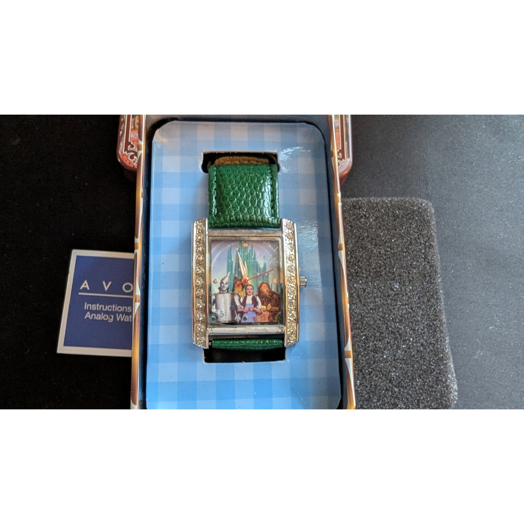 Avon The Wizard of Oz Emerald City Collectible Watch with Gingham Tin & Manual