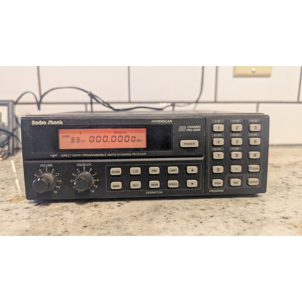 Vintage Radio Shack PRO-2030 Desktop Radio Scanner 80-Channel Hyperscan (Model 20-407)