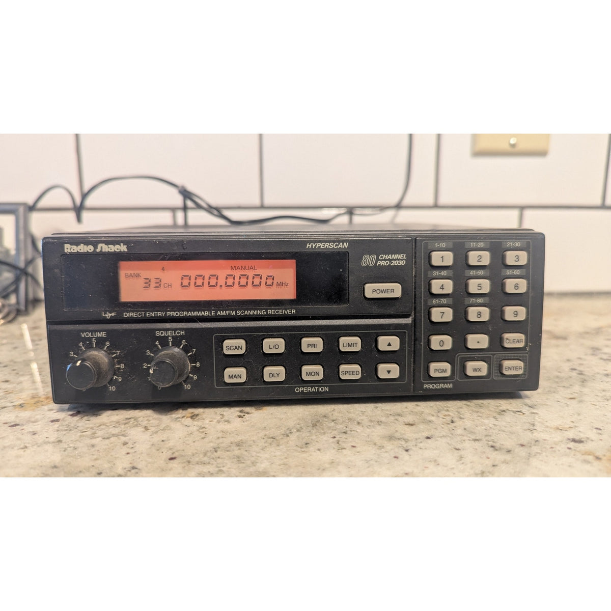 Vintage Radio Shack PRO-2030 Desktop Radio Scanner 80-Channel Hyperscan (Model 20-407)