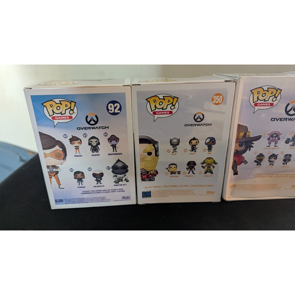 Overwatch Funko Pop Lot of 4 - Vaulted & Store Exclusives (Tracer, McCree, Ana, Torbjörn)