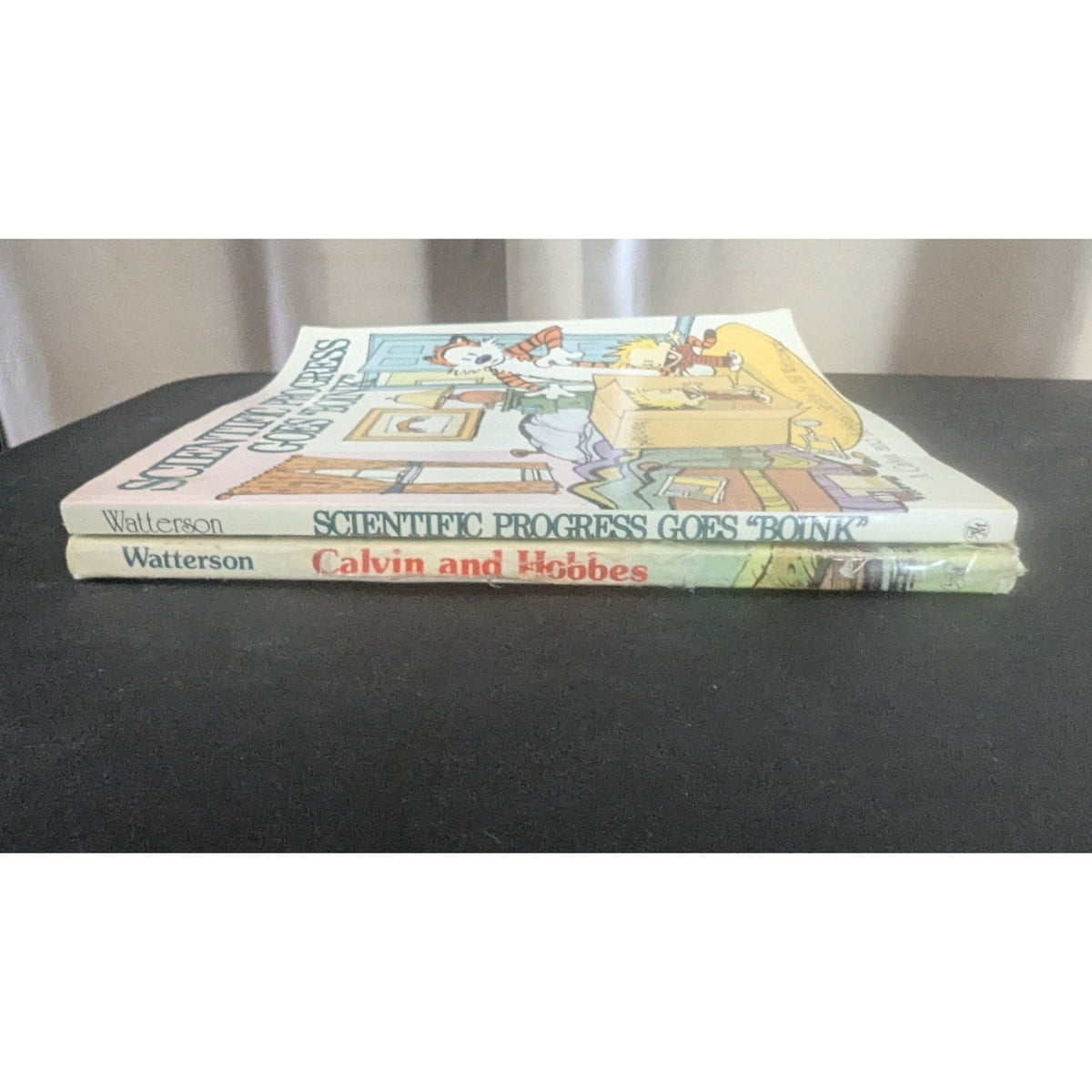 Vintage Calvin and Hobbes Book Lot of 2 – Debut Album & Scientific Progress Goes "Boink" – Read Description For Condition