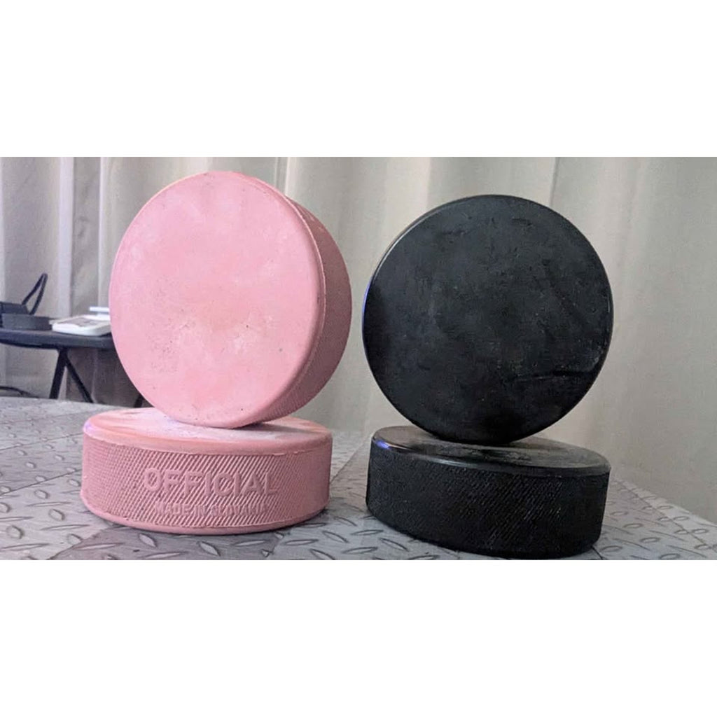Houston Aeros Hockey Pucks Set (Classic Logo & Rare Pink Charity Puck)
