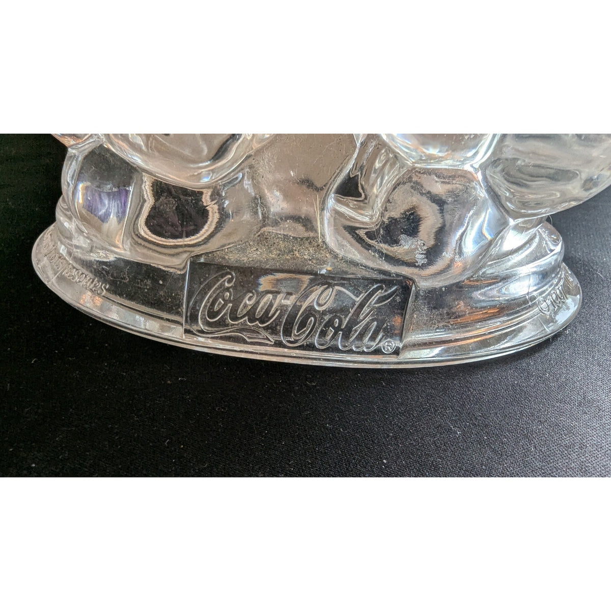 Vintage Coca-Cola Polar Bear Family Glass Figurine Mama & Cubs Paperweight