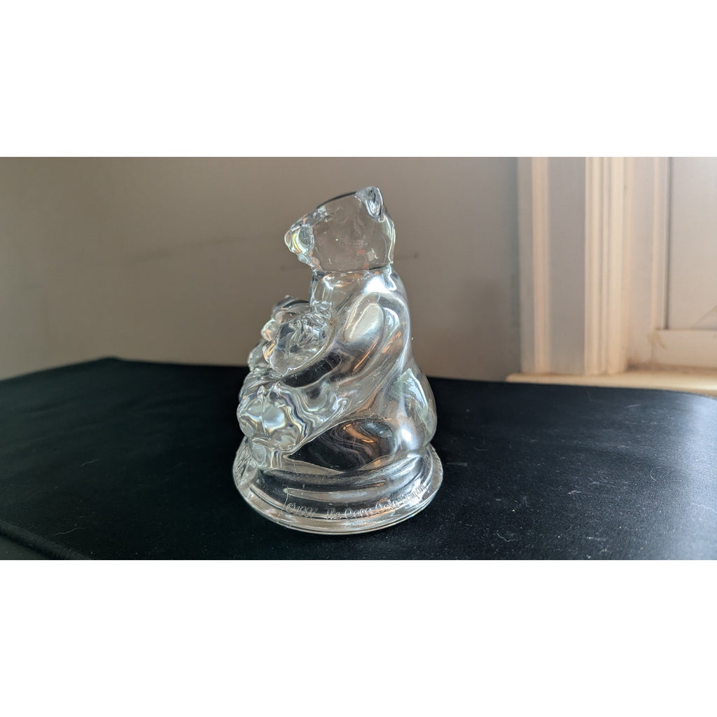 Vintage Coca-Cola Polar Bear Family Glass Figurine Mama & Cubs Paperweight